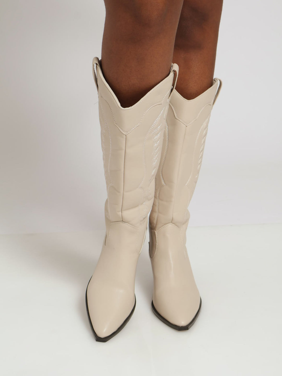 Knee High Cowboy Boot - Natural