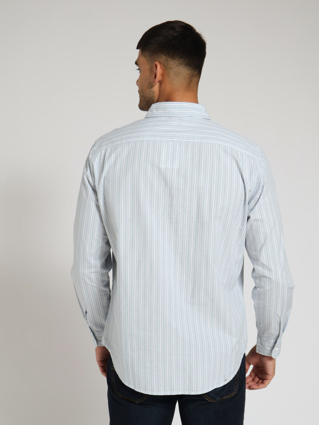 Classic 1 Pockey Standard Jenny Stripe Niagra Shirt - Sky Blue