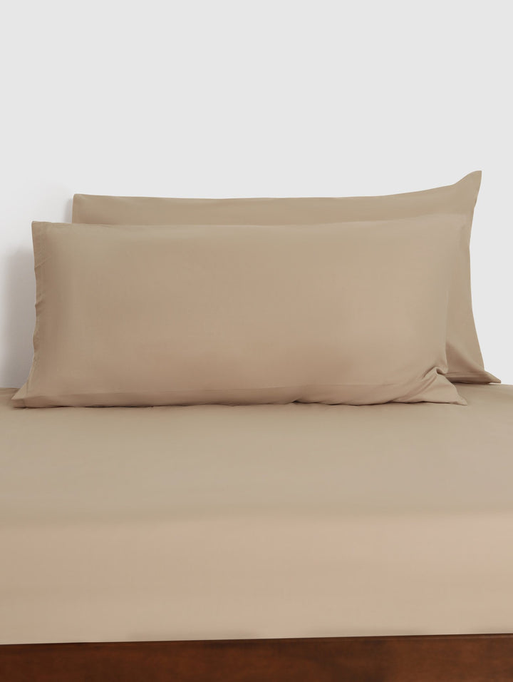 2 Pack 200TC Standard King Pillowcases - Stone