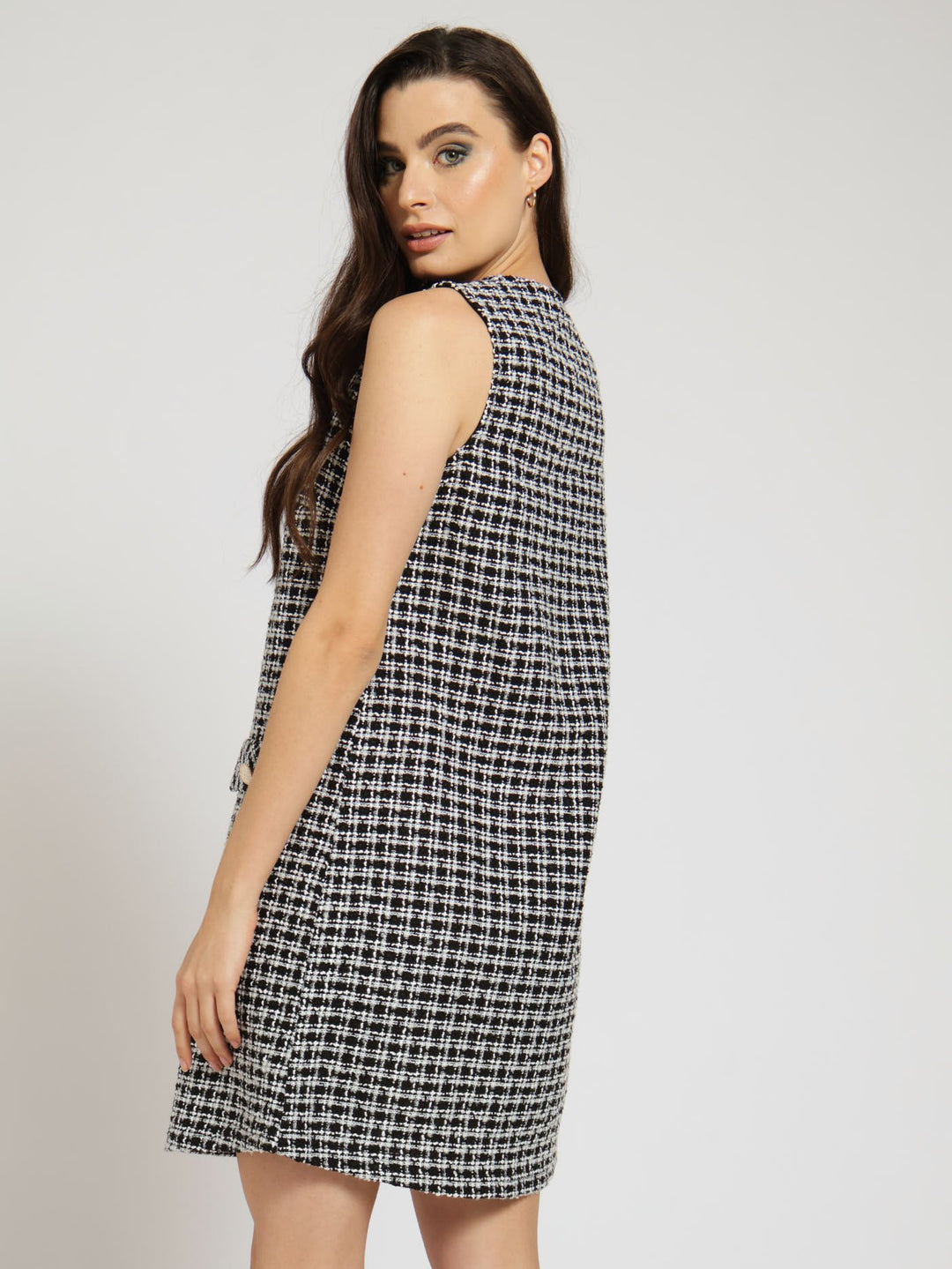 Pinnie Dress - Black/White