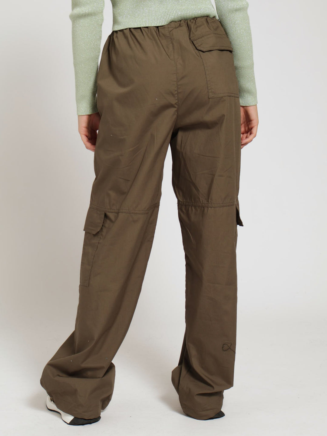 Girls Cargo Parachute Pants - Fatigue