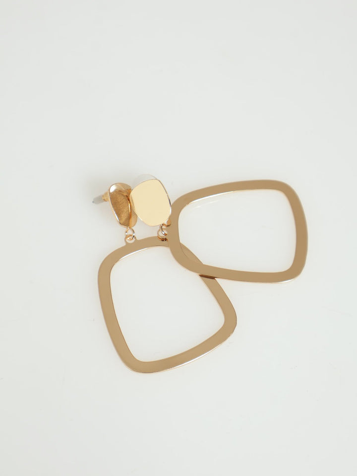 Cutout Drop Earrings - Gold