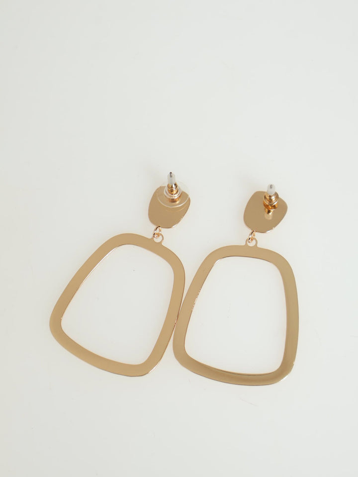 Cutout Drop Earrings - Gold