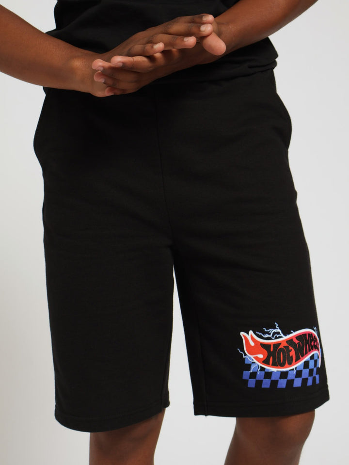 Boys Hot Wheels Fleece Shorts - Black