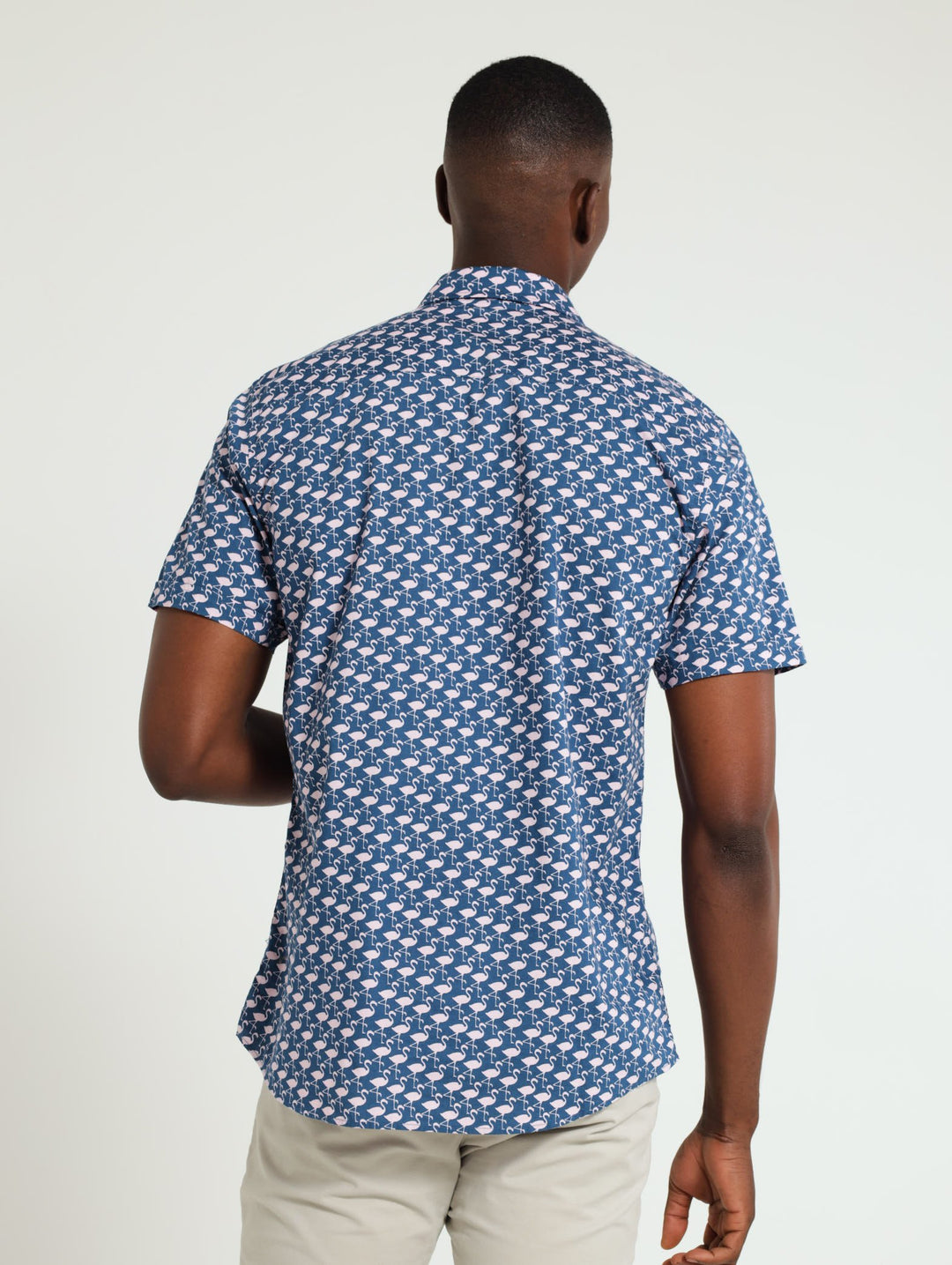 Flamingo Print Shirt - Blue