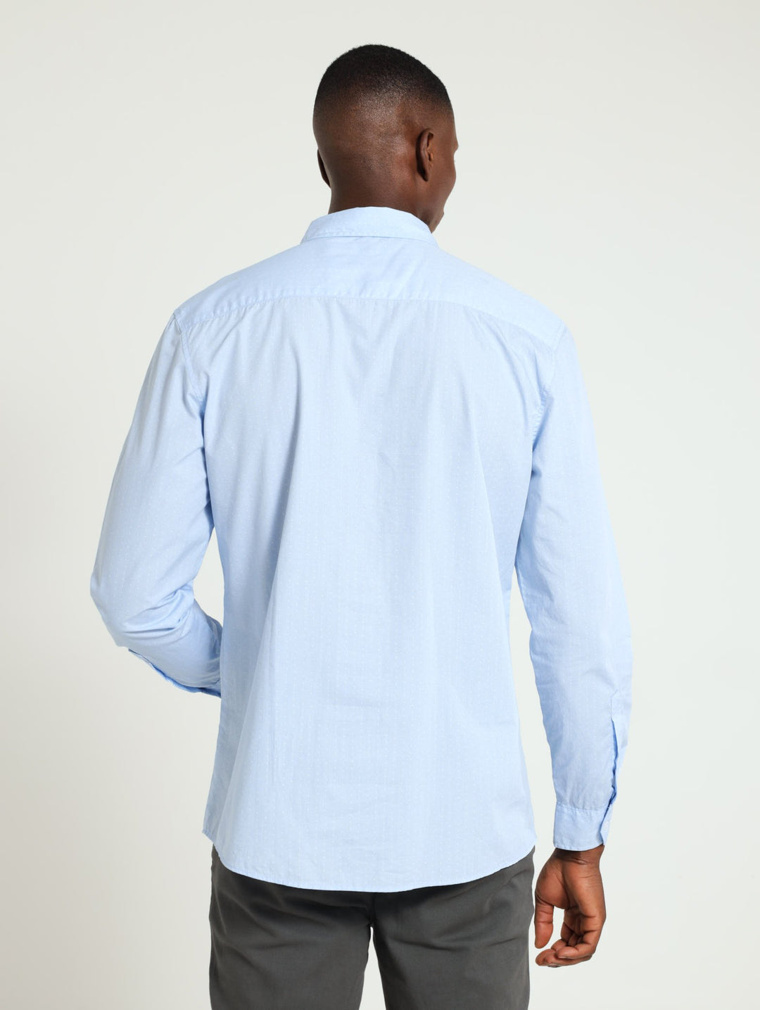 Long Sleeve Mini Print Shirt - Blue