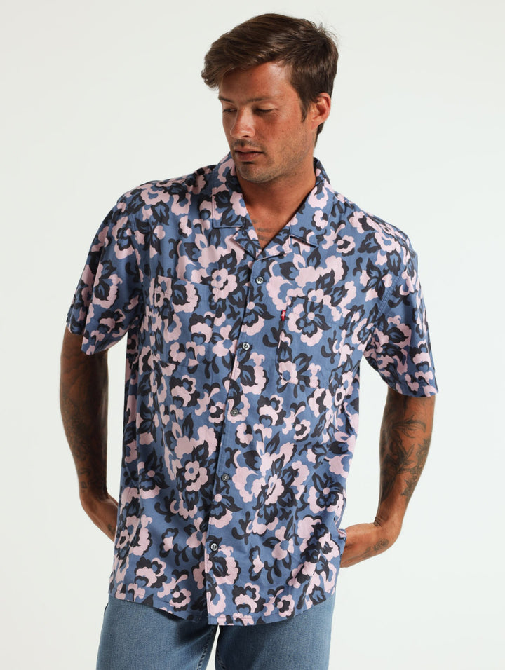 Classic Camper Alfred Floral Shirt - Navy