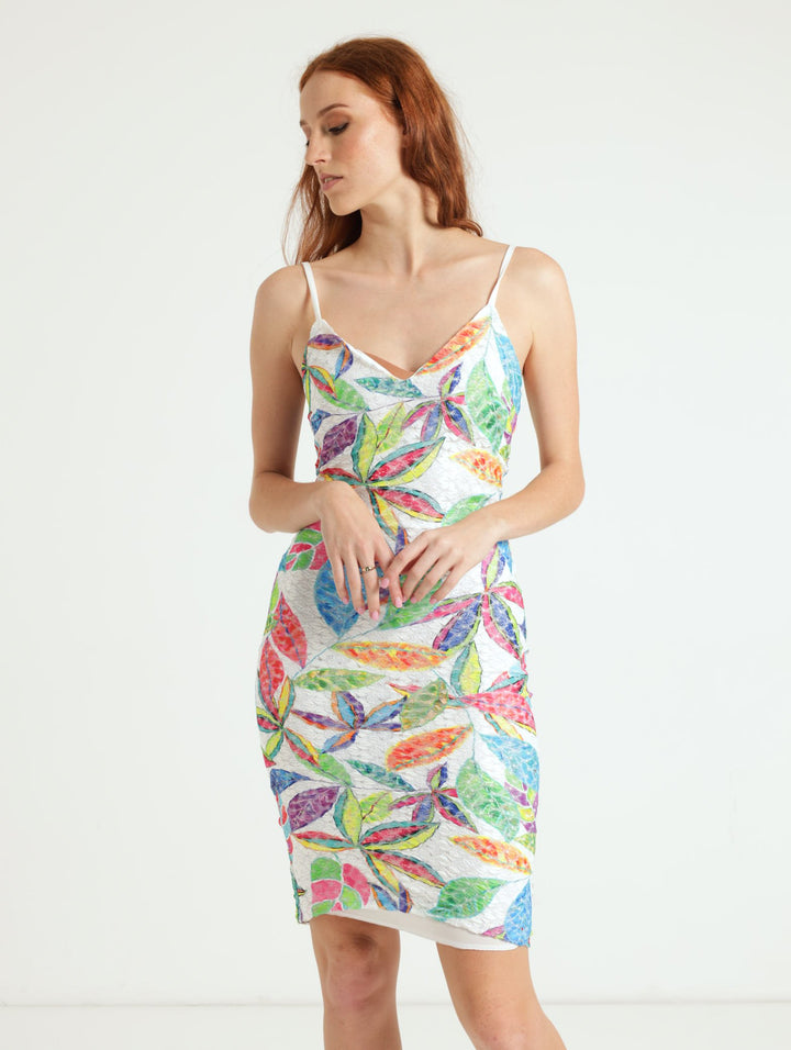 Typically Printed Lace Midi Dress