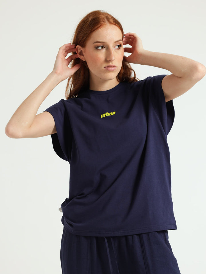 Fashion Sleeve Detail Top - Navy