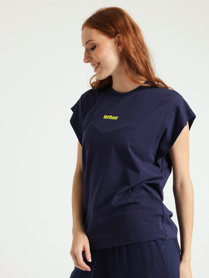 Fashion Sleeve Detail Top - Navy
