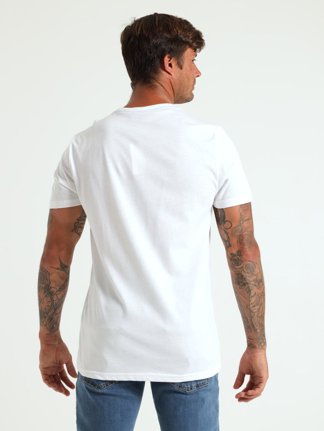 Stripe Print Tee - White