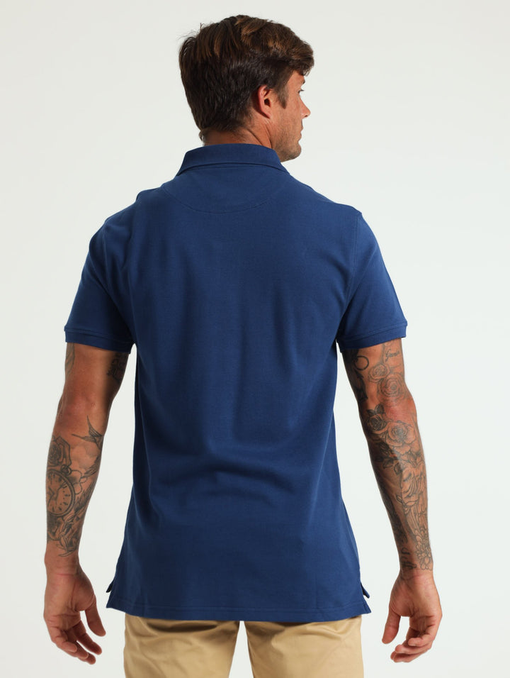 Stretch Pique Golfer - Cobalt