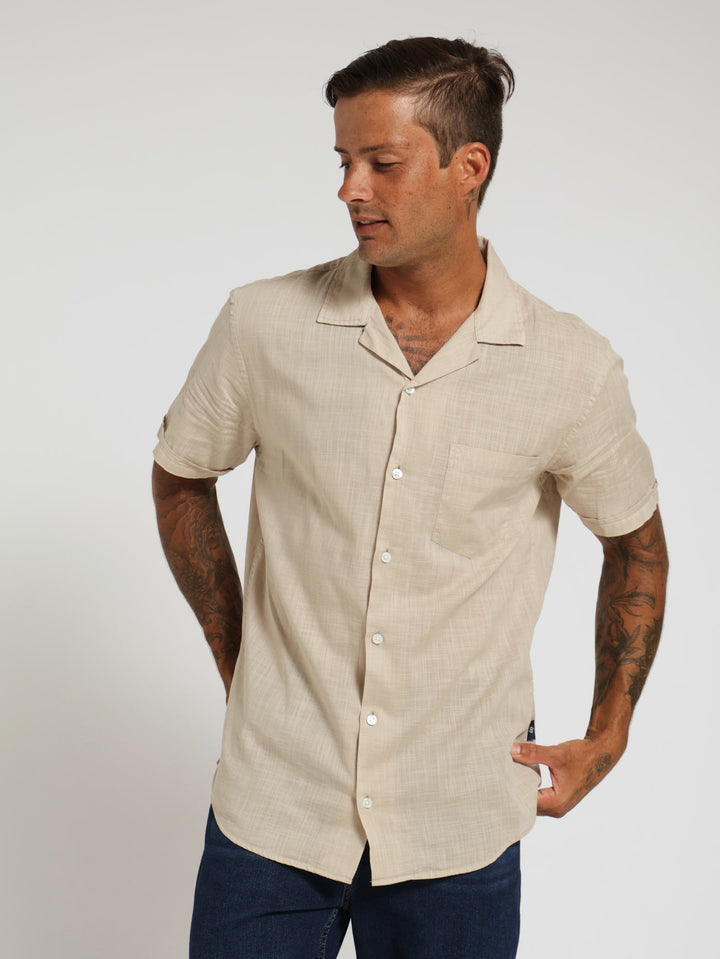 Plain Slub Shirt - Stone