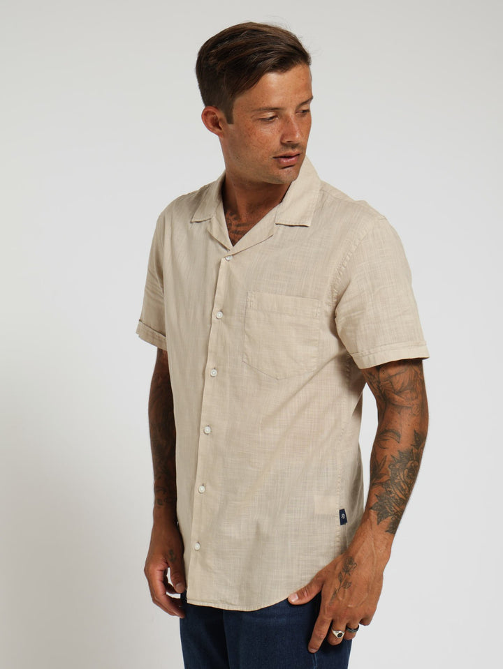 Plain Slub Shirt - Stone