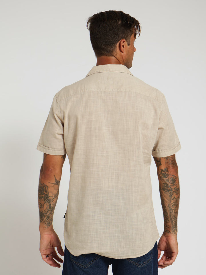 Plain Slub Shirt - Stone