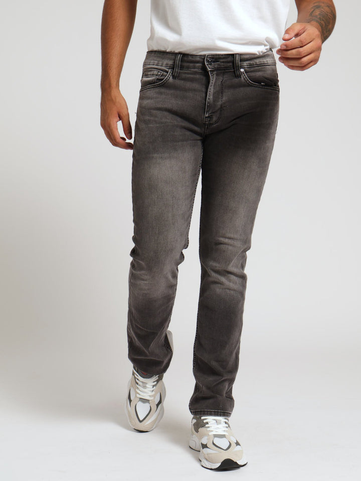 Fashion Straight Denim Jean - Grey