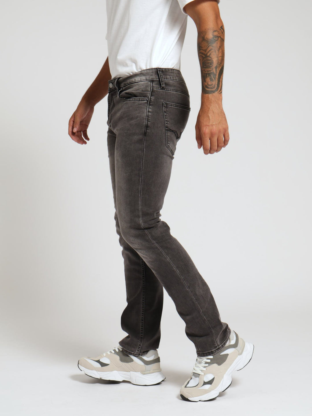 Fashion Straight Denim Jean - Grey