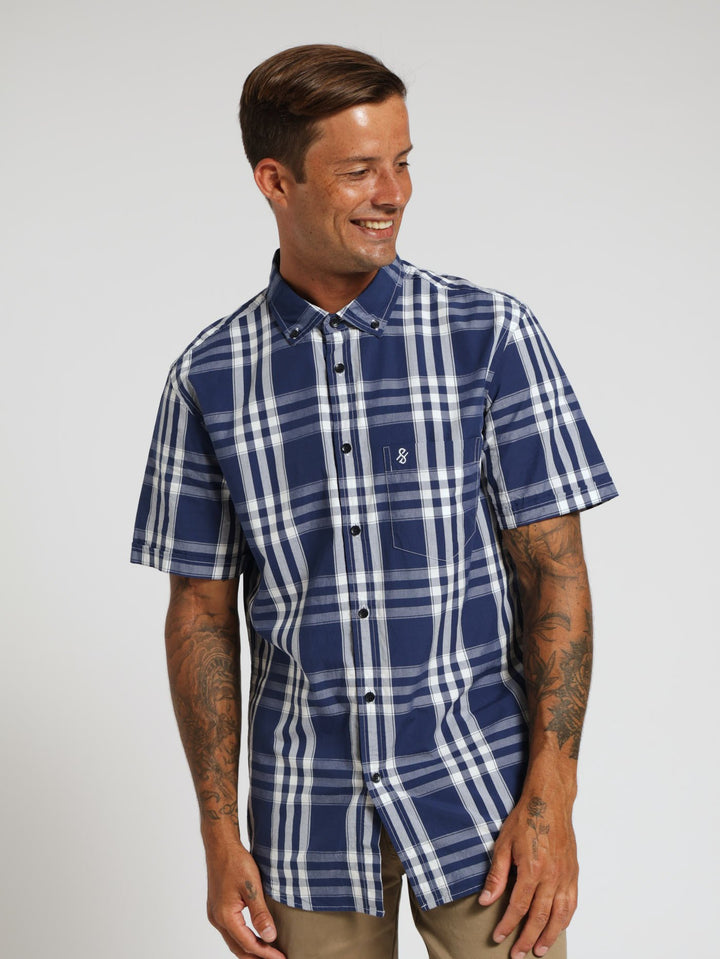 Pane Check Shirt - Navy