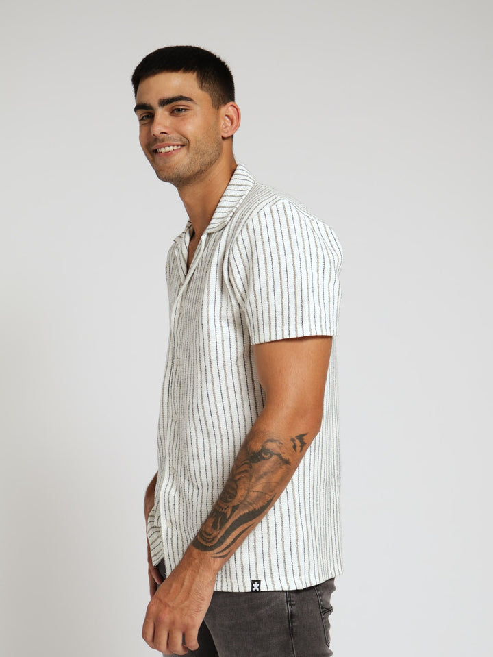 Stripe Knit Shirt - Off White