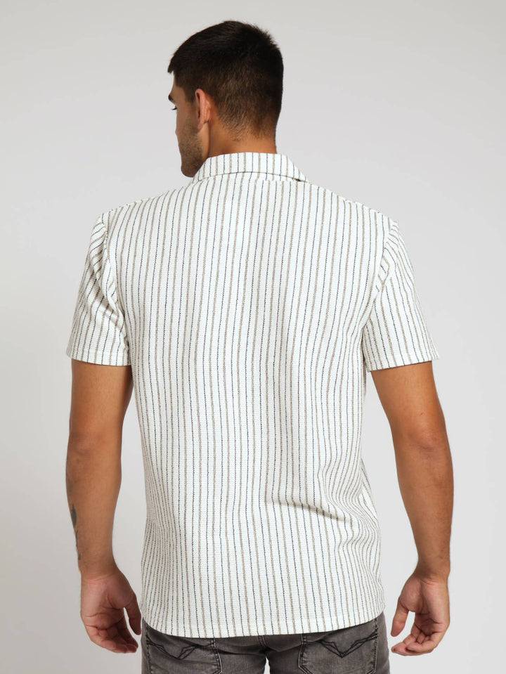 Stripe Knit Shirt - Off White