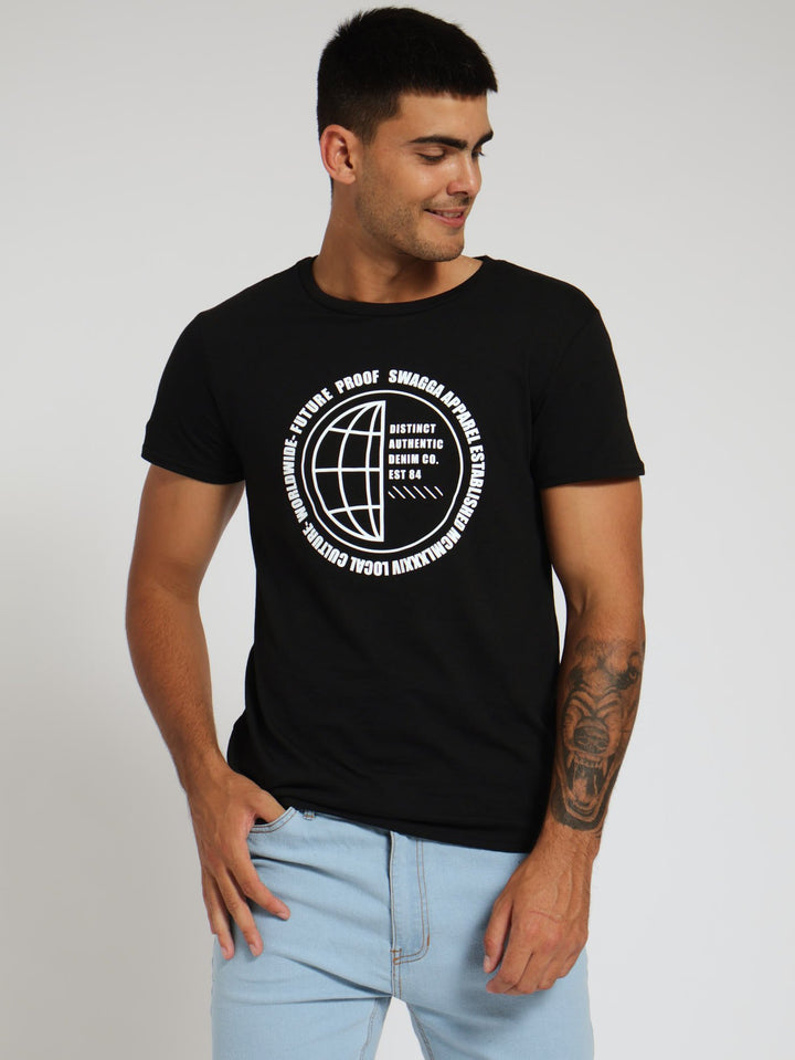 Basic Print Tee - Black