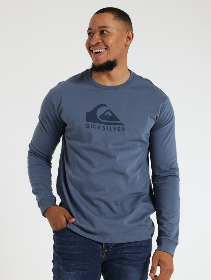 Men's Long Sleeve Logo Tee - Denim