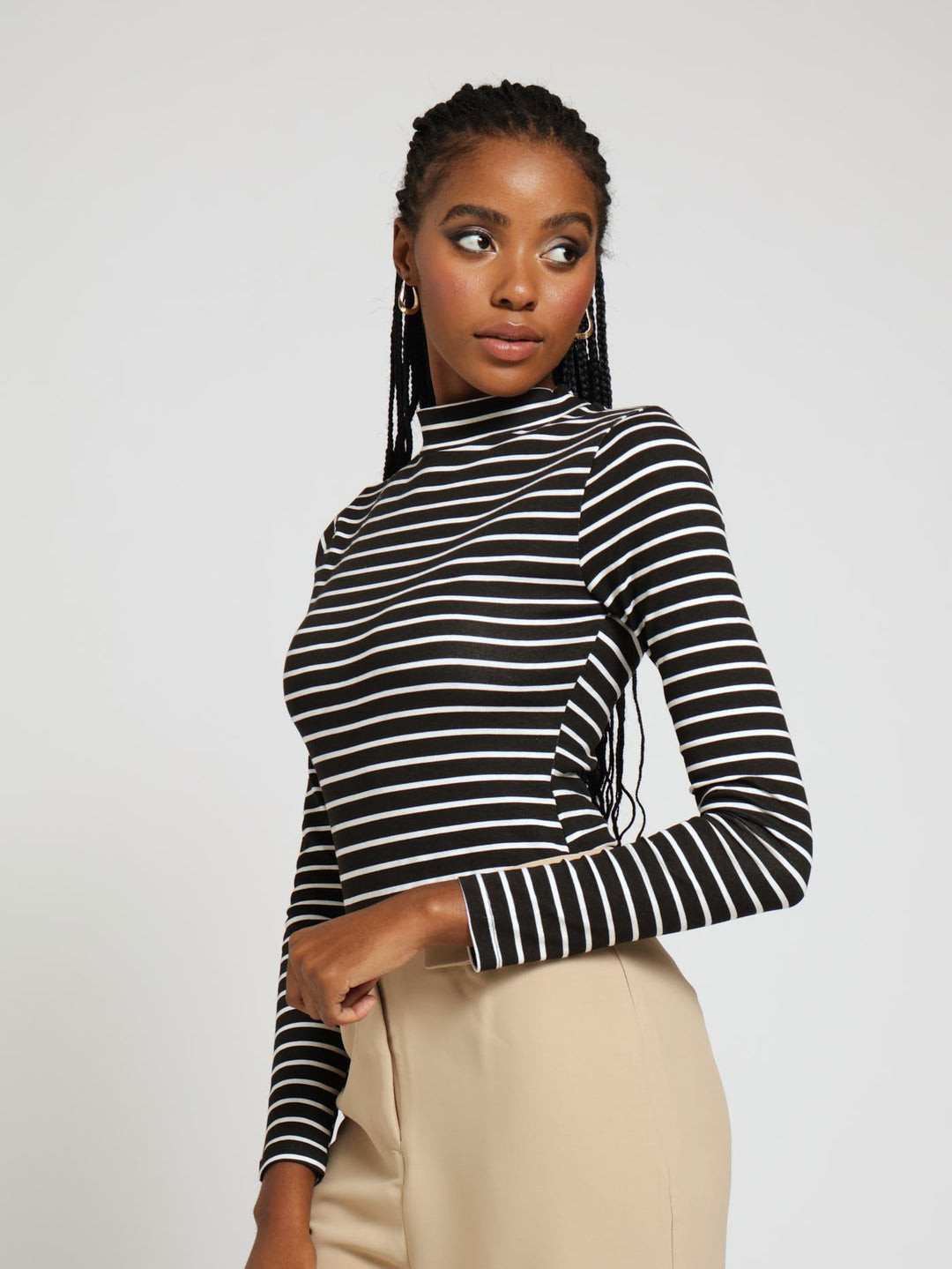 Long Sleeve Stripe Bodysuit - Two-Tone