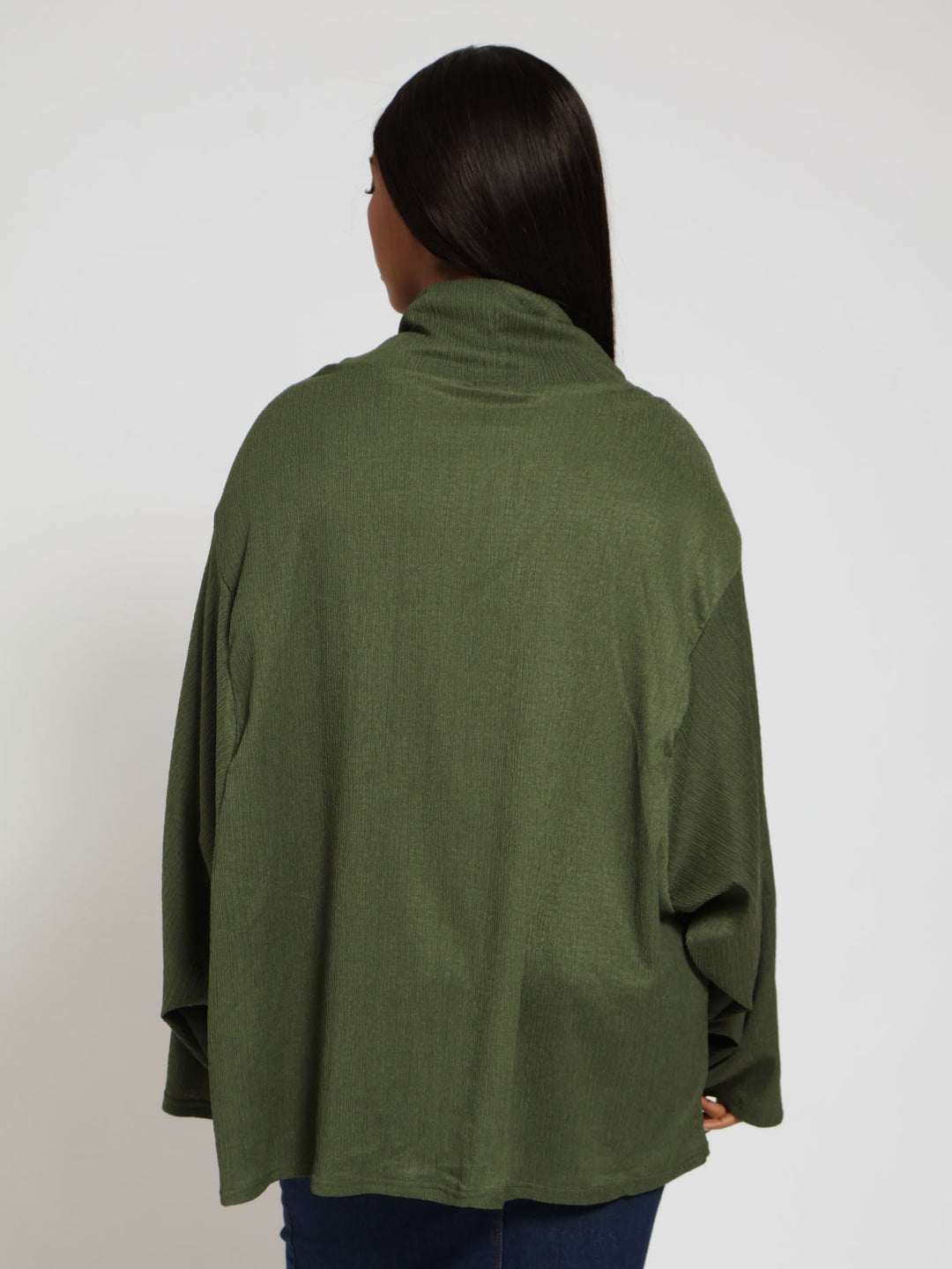 Textured Cowl Top - Olive