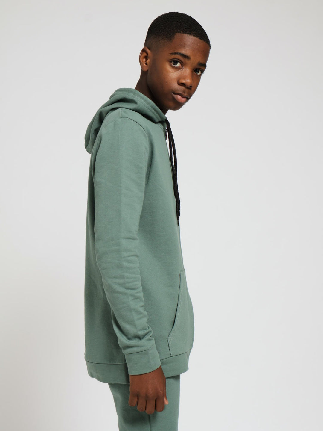 Boys Zip Through Fleece Top - Green