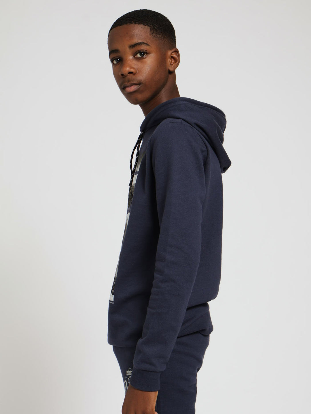 Boys LA Printed Hoody - Navy