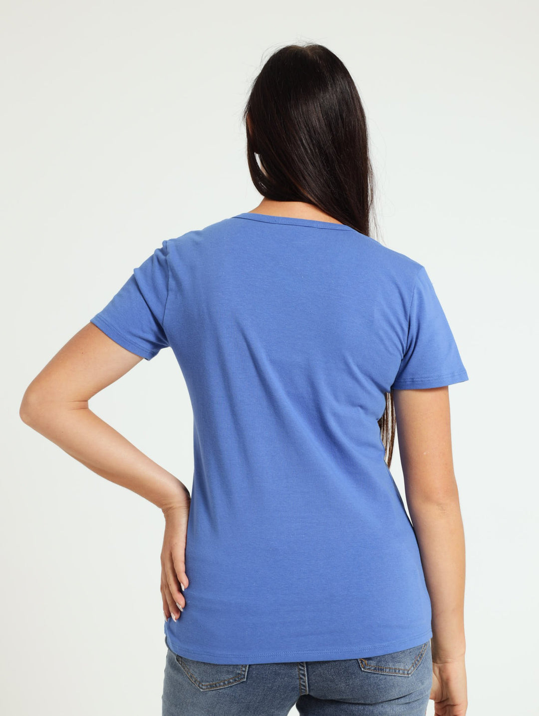 Voop Neck Stretch Tee - Cobalt