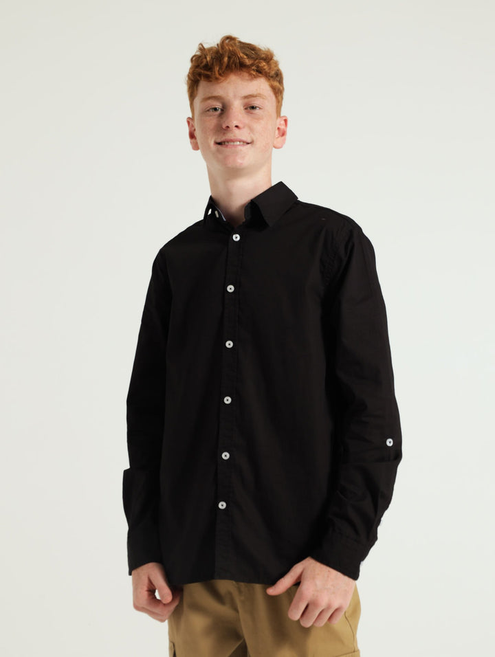 Boys Cracker Cotton Shirt - Black