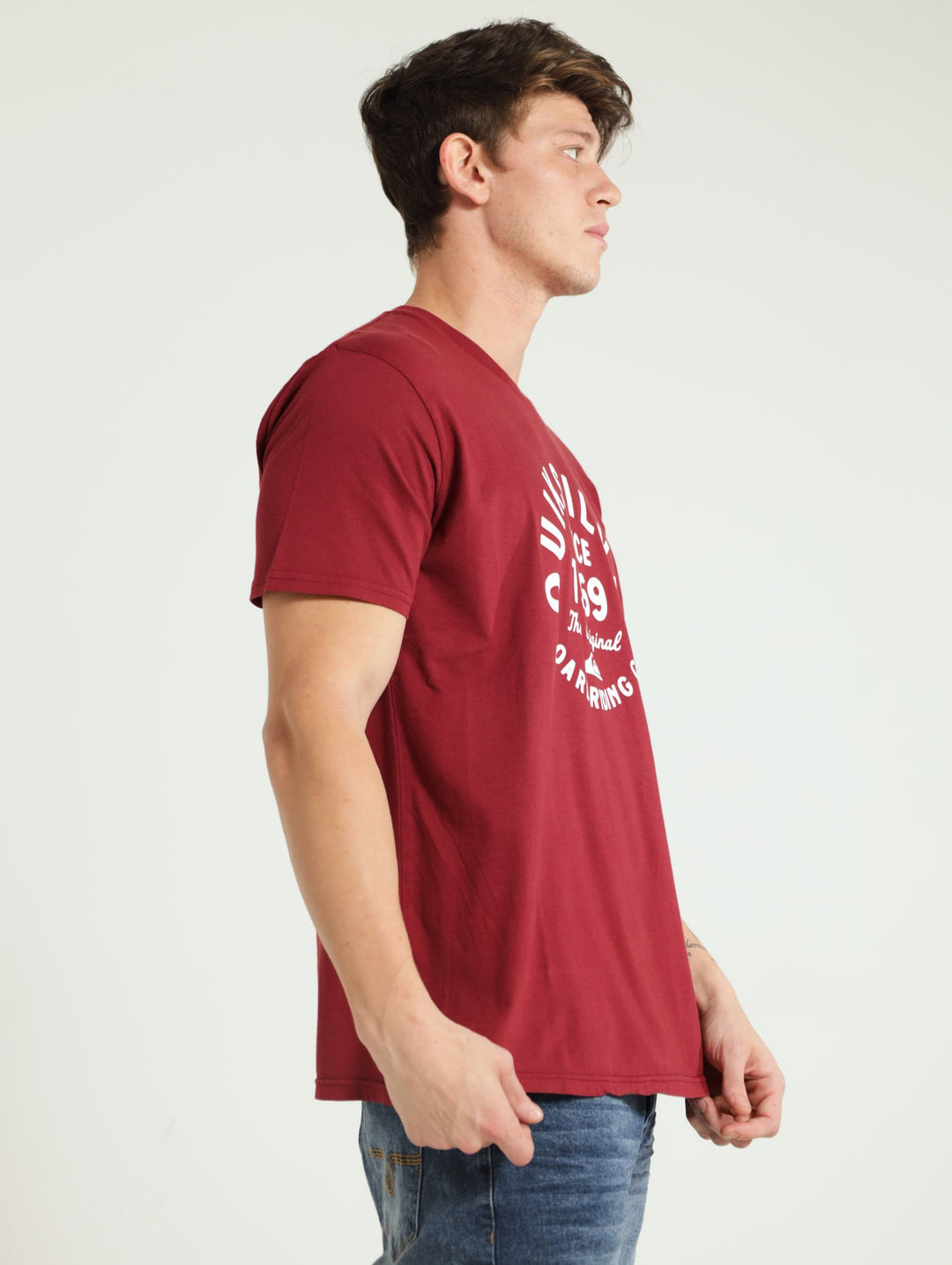 Circled Script Tee - Red