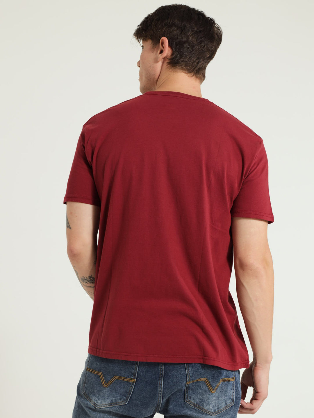 Circled Script Tee - Red