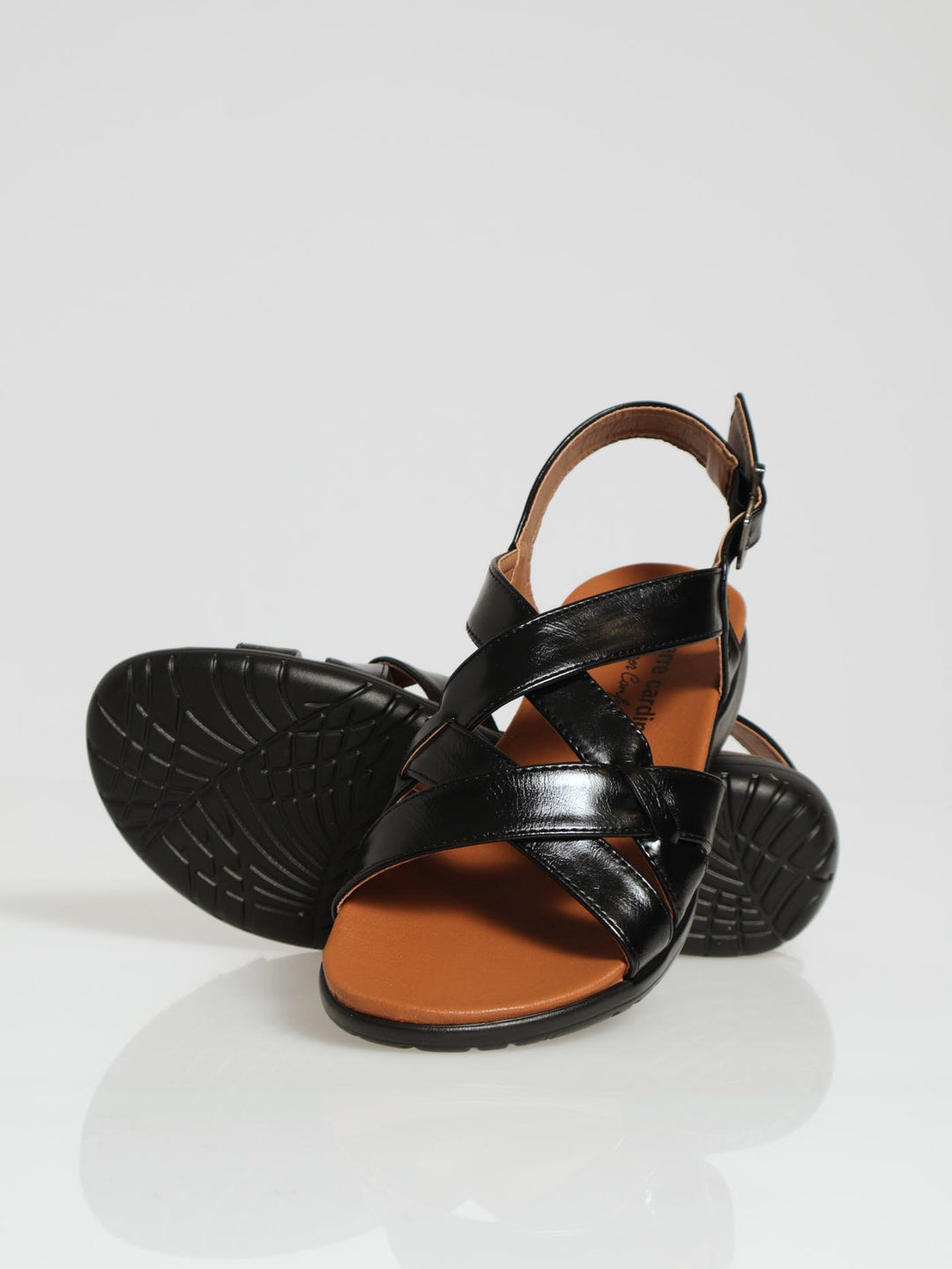 Multi Strap Ankle Buckle Sandal - Black