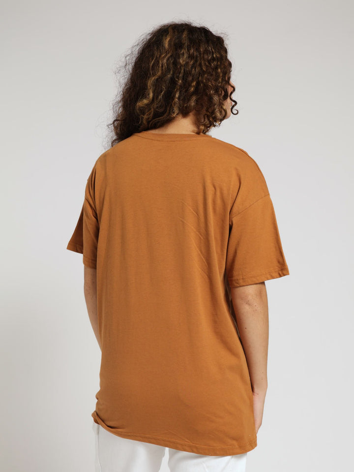 Tiger Head Oversized Tee - Tobacco