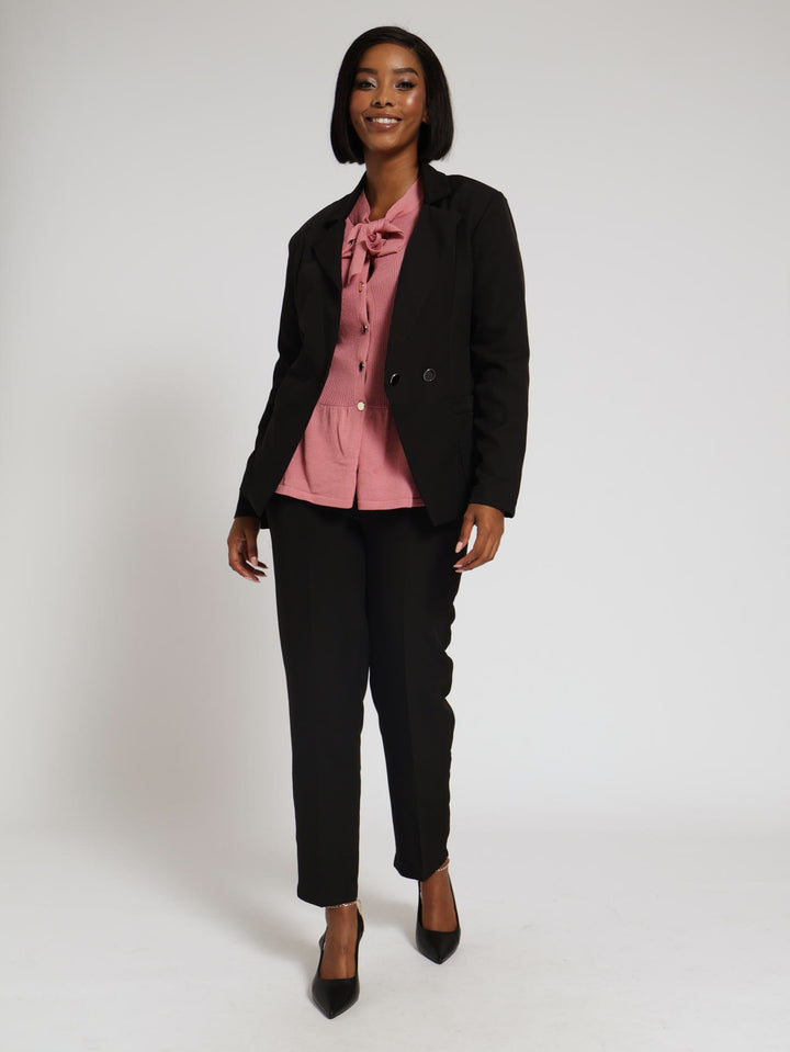 Double Work Blazer - Black