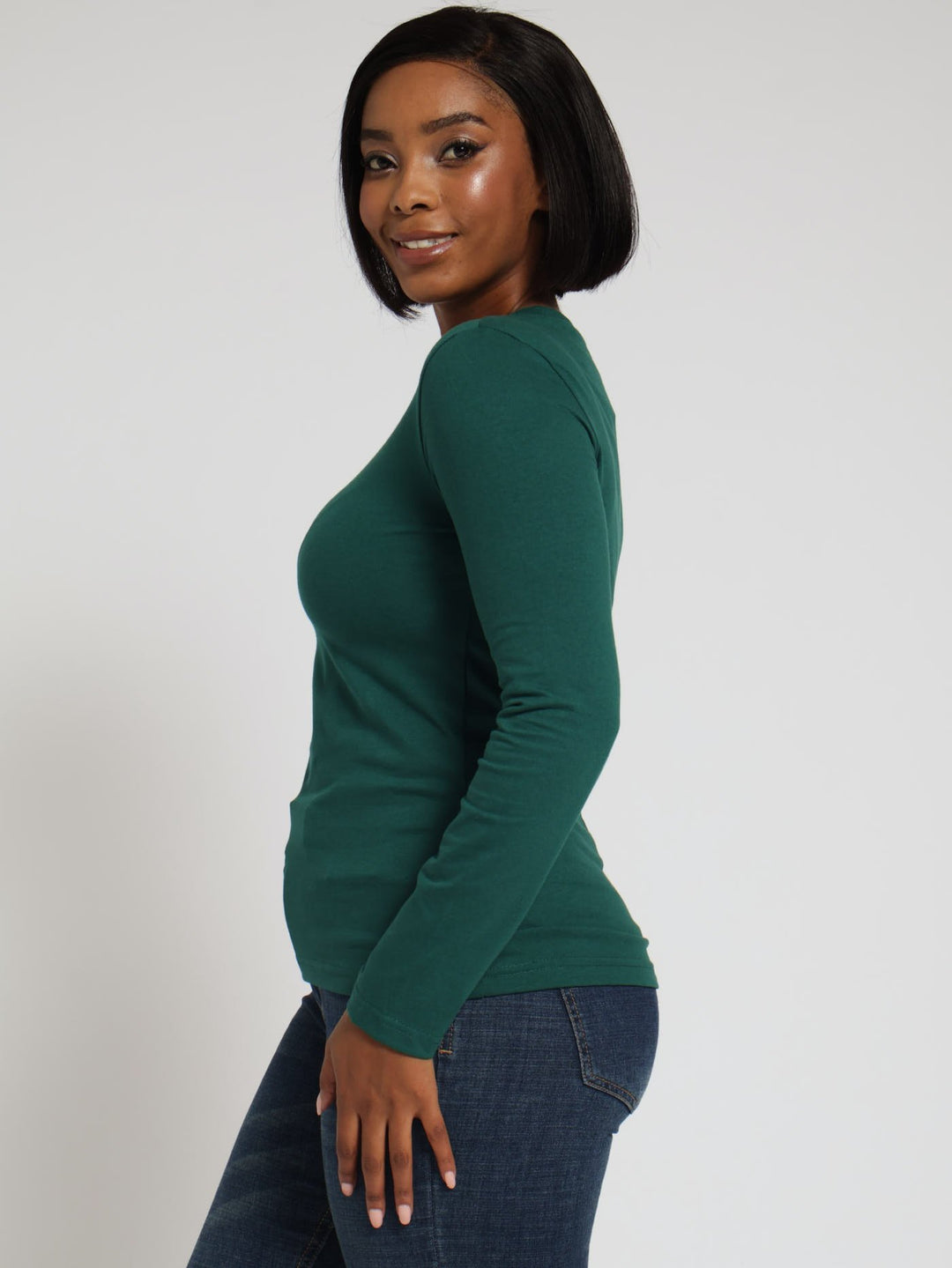 Long Sleeve Crewneck Tee - Forest Green