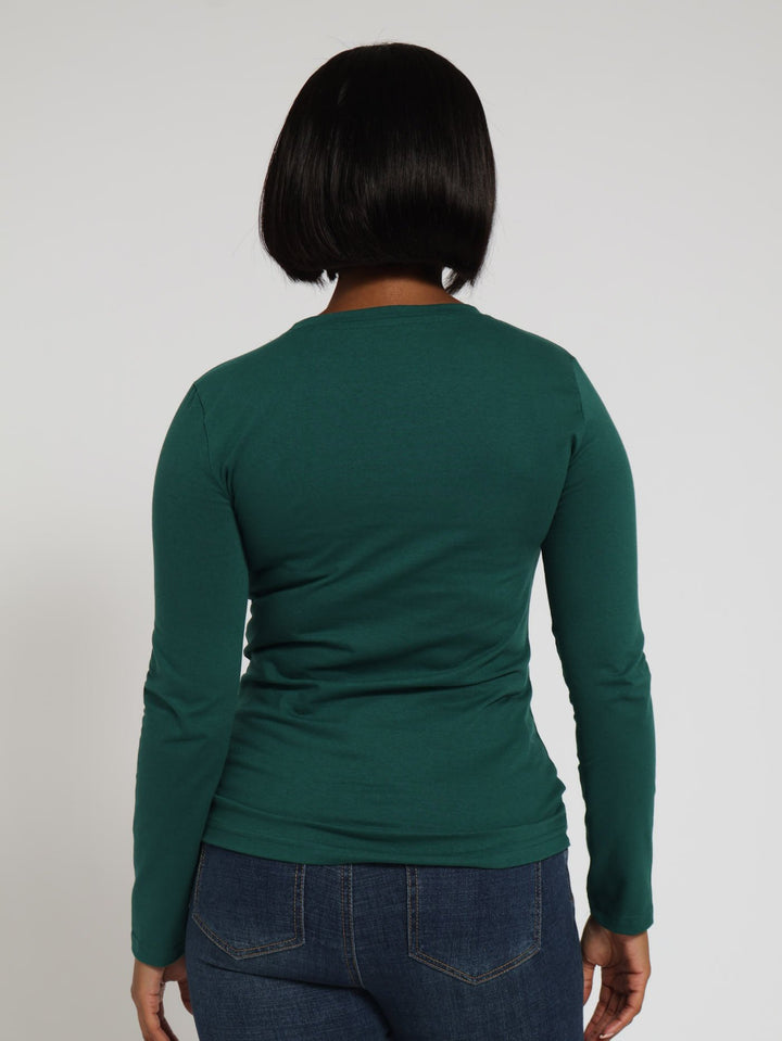 Long Sleeve Crewneck Tee - Forest Green