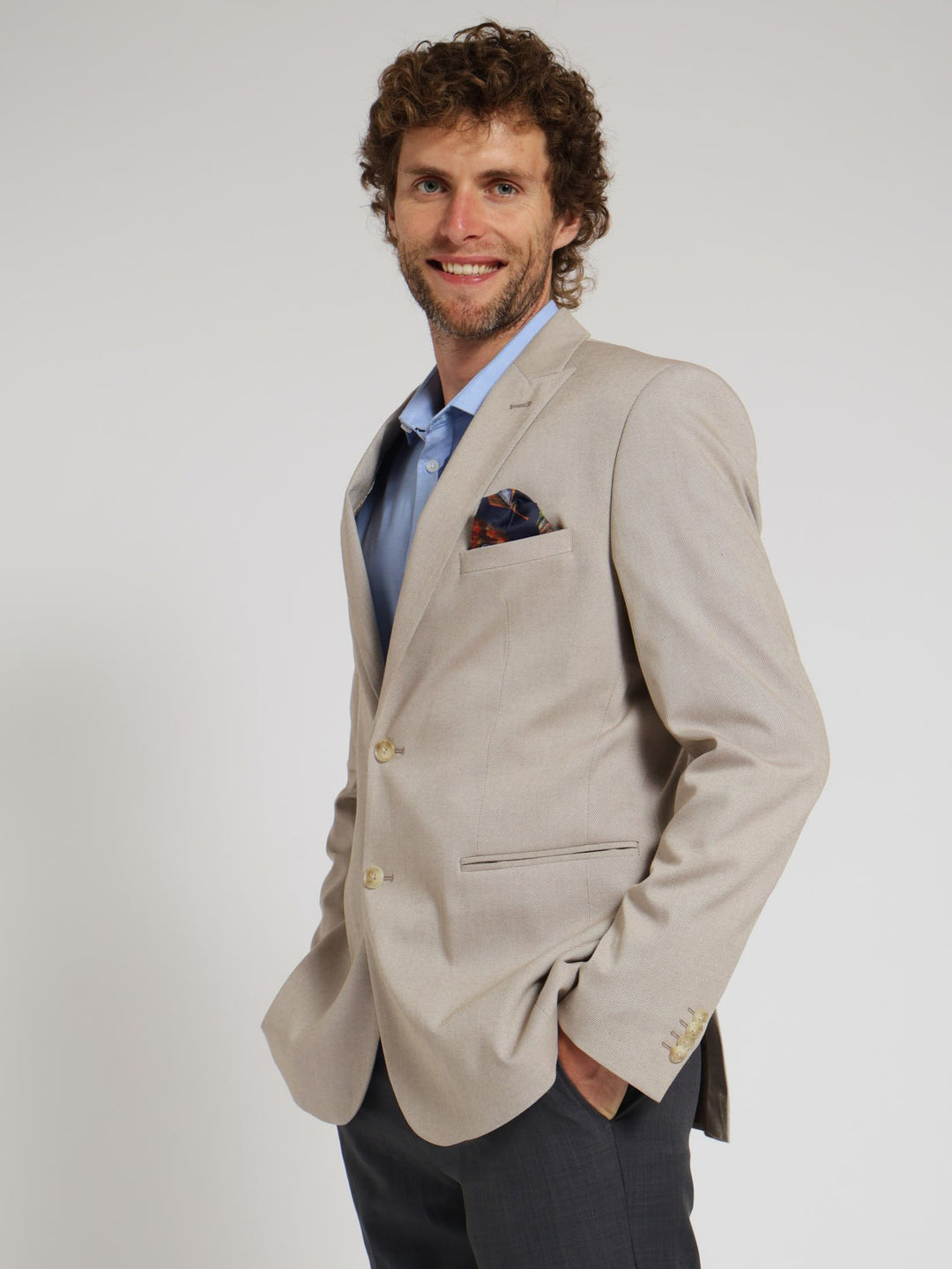 Twill Suit Jacket - Natural