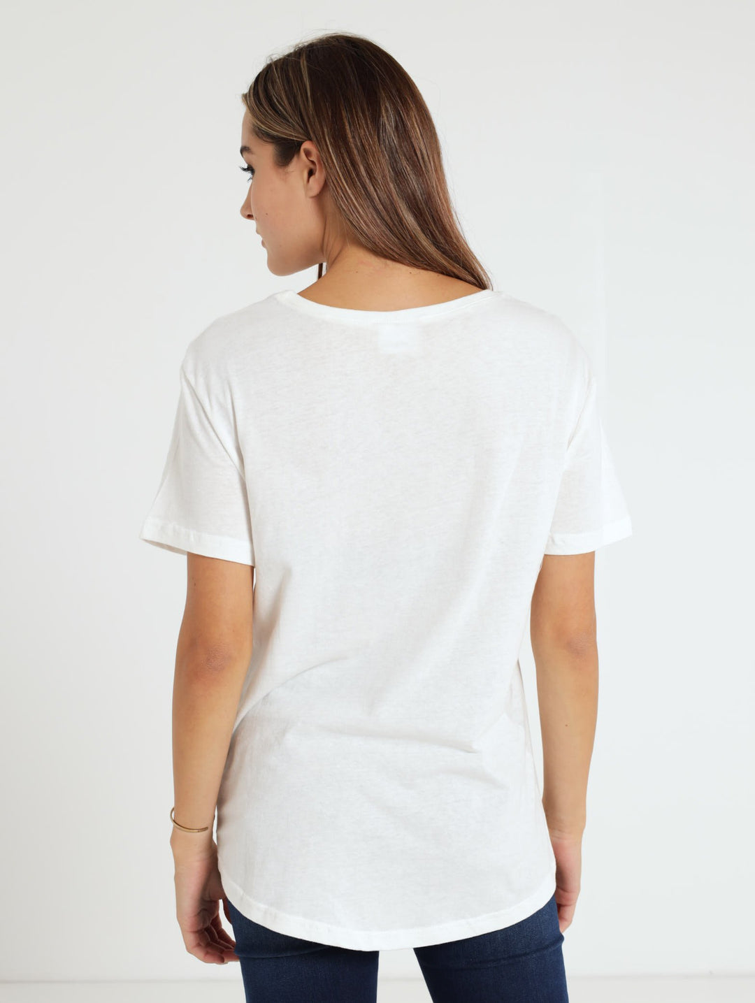 Ladies Short Sleeve Friends Tee - White