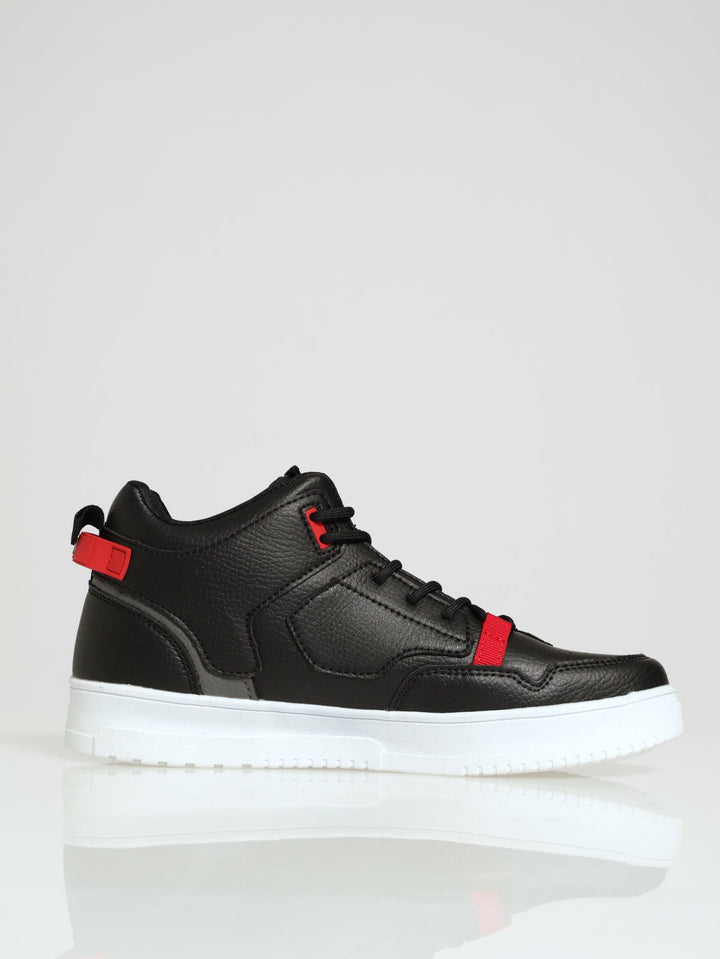 Bennett Trim Detail Lace Up High Sneaker - Black