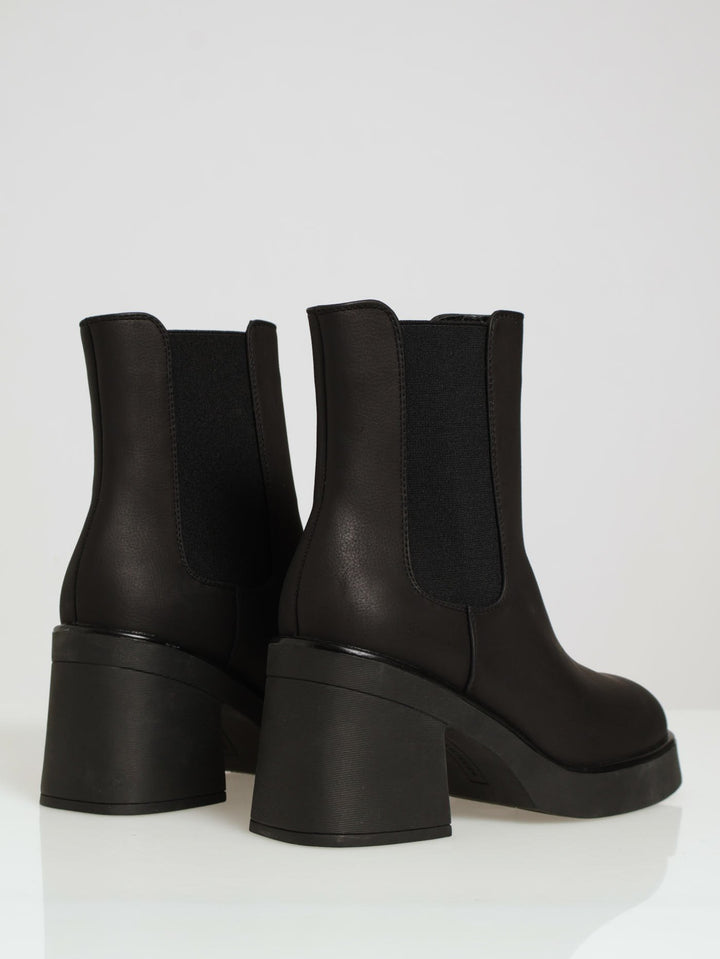 Maleene Chunky Block Heel Ankle Boot - Black