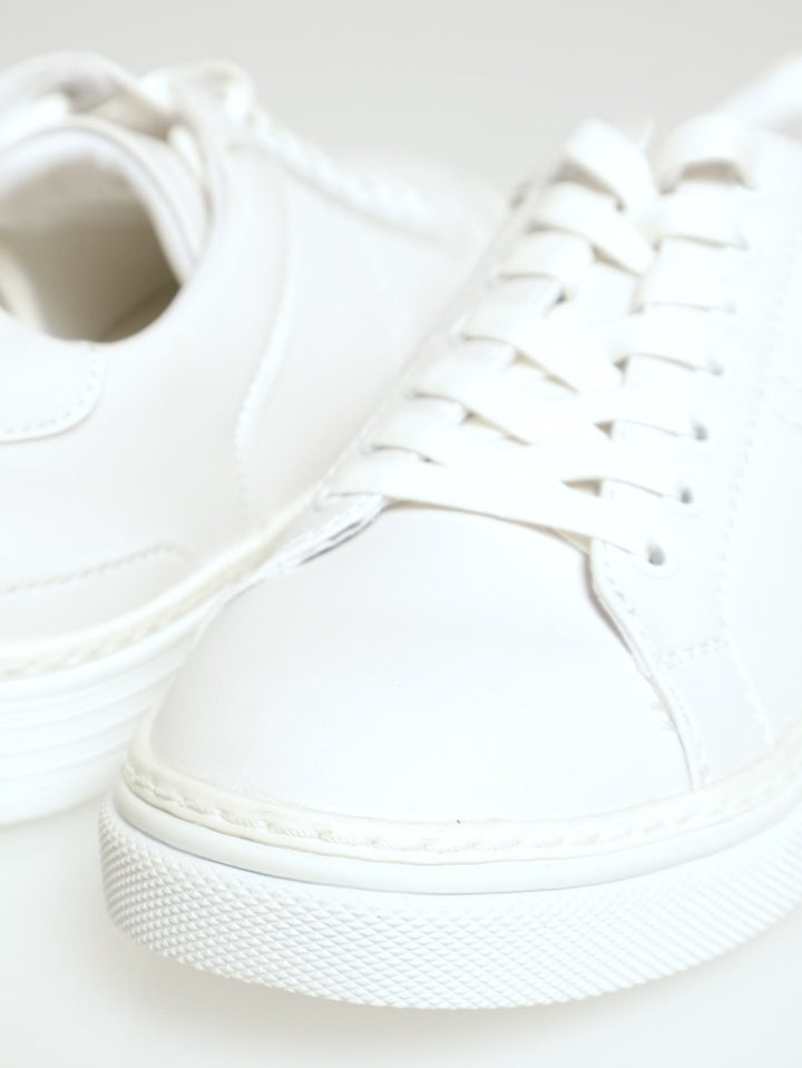Loftus Basic Mono Lace Up Sneaker - White