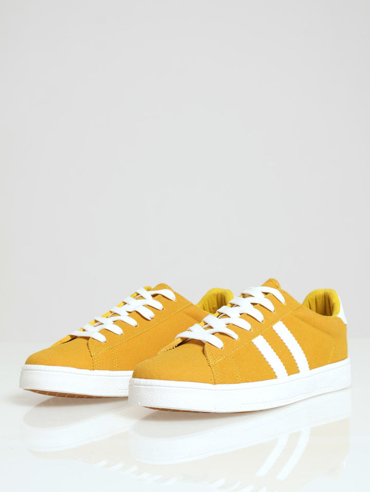 Microfibre Adi Retro Sneaker - Mustard