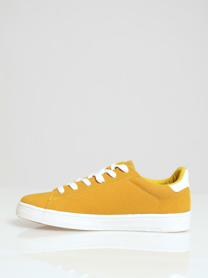 Microfibre Adi Retro Sneaker - Mustard