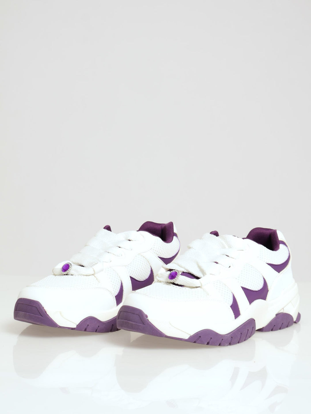 Jaydee Panelled Lace Up Sneaker - Purple