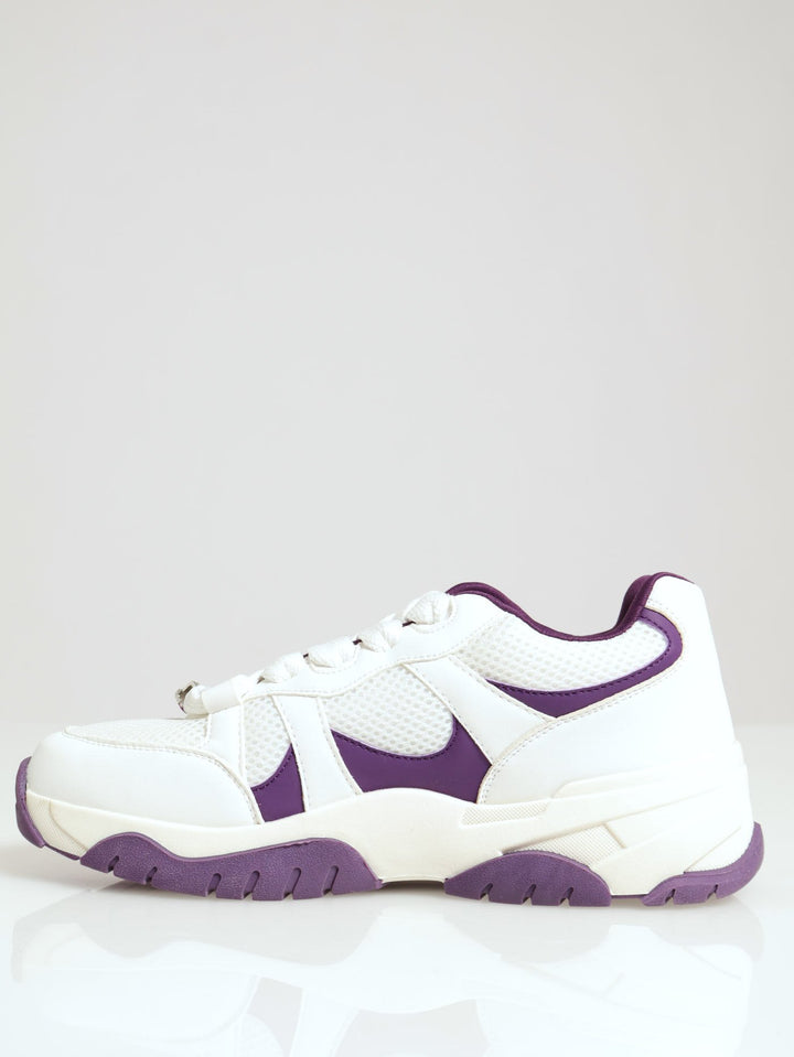 Jaydee Panelled Lace Up Sneaker - Purple