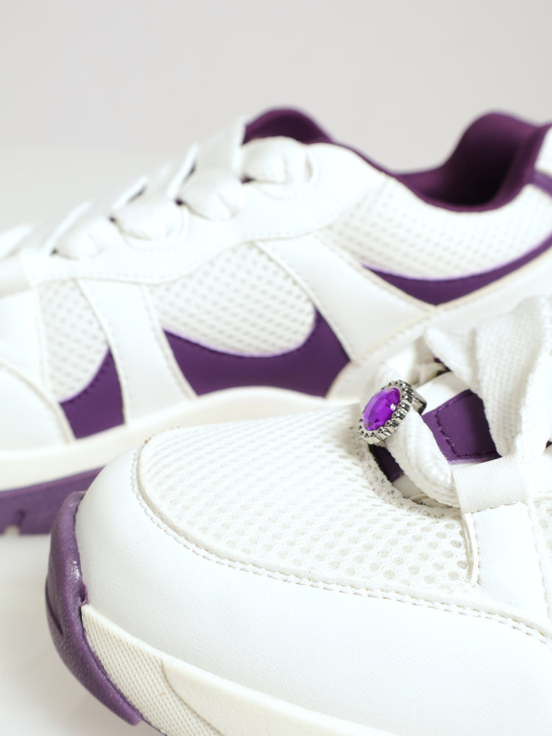 Jaydee Panelled Lace Up Sneaker - Purple