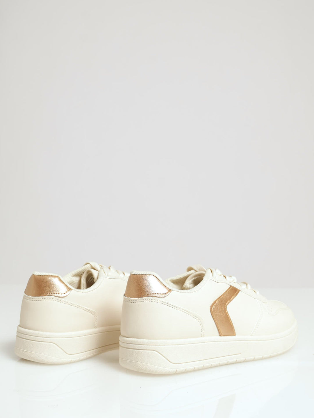 Gold Trim Skater Sneaker - White